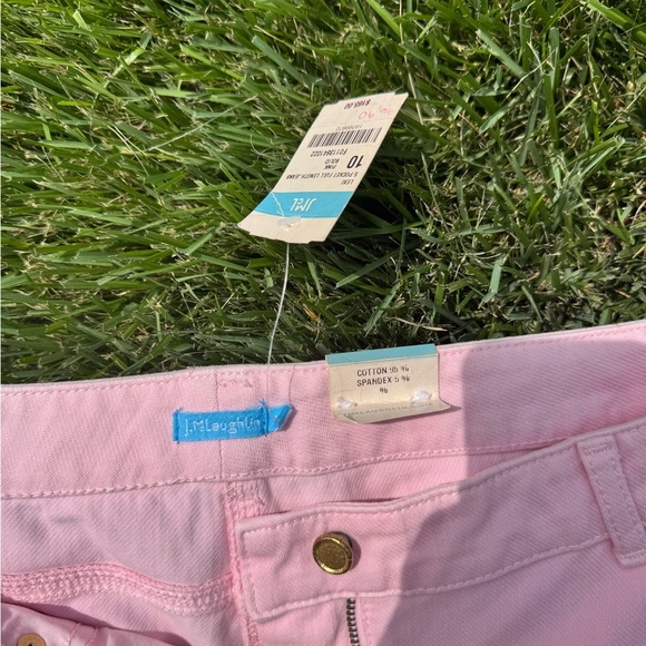 J. Mclaughlin NWT Pink Straight-Leg Pants 10 5 pocket full length lexi jean - Picture 2 of 4